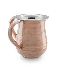 STAINLESS STEEL BEIGE ENAMEL NETILAT YADYIM CUP
