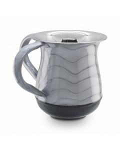 STAINLESS STEEL LIGHT GREY/DARK GREY ENAMEL NETILAT YADYIM CUP