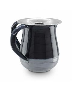 STAINLESS STEEL DARK GREY/LIGHT GREY ENAMEL NETILAT YADYIM CUP