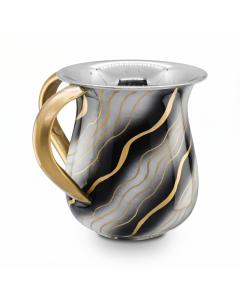 BLACK/WHITE/GOLD COLOR STAINLESS STEEL NETILAT YADYIM CUP