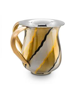 GOLD COLOR/BLACK/WHITE STAINLESS STEEL NETILAT YADYIM CUP