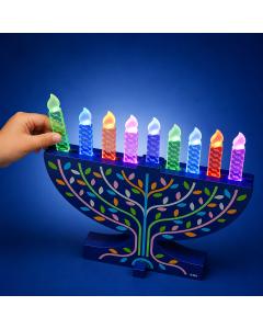My Play Wood Light Up Menorah w/ Acrylic Candles