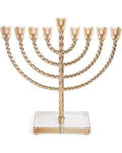 Metal Menorah with Crystal base