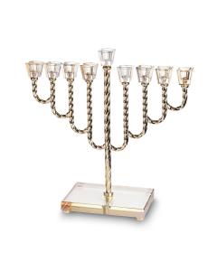 Metal Menorah with Crystal base