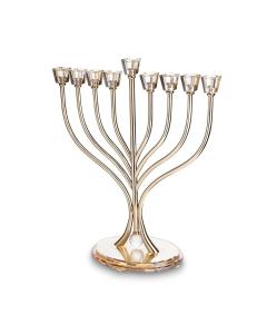 Metal Menorah with Crystal base