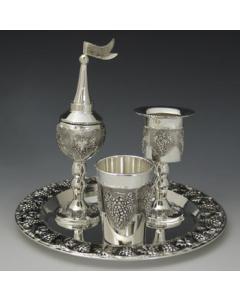 Silverplated Havdalah Set Grapes Design
