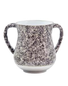 An Elegant Marble Color Aluminum Washing Cup 13 Cm - Black, Gray & White