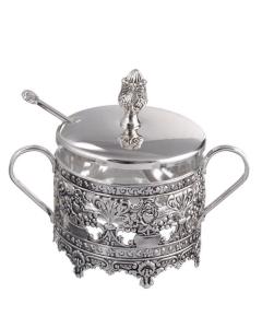 Honey Dish Silverplated Floral