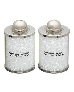 Crystal Salt and Pepper Set w/ White Stones