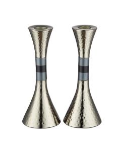 Hammered Aluminium Candlesticks 17.5 cm - Colorful