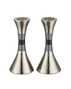 Hammered Aluminium Candlesticks 17.5 cm - Colorful