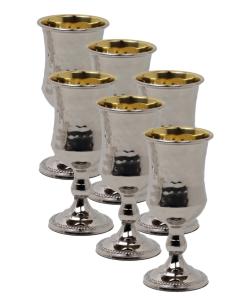 Set Of 6 Silver Shot Glasses
