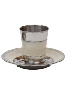 Stainless Steed Kiddush Cup Set Ivory ( 140 Ml 4.7 Oz)