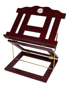 Wooden 2 Tone Book Stand 2 Position Gold Clock