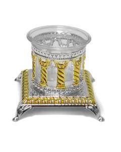 Salt Holder Royal Palace Design Silver & Gold Plated Single