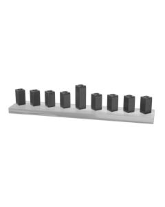 Strip Menorah Enamel Finish Gray