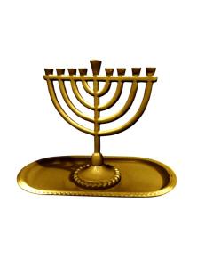 Menorah And Tray Set Gold