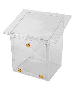 Acrylic Table Top Shtender With Door & Gold Handle 15.5"Hx12" W X15 3/4"L