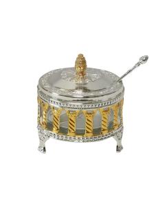 Silver And Gold Plated Honey Dish