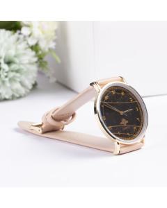 "Watch With Aleph Bais" Gold Handle Black Face Gold Rim