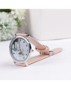 "Watch With Aleph Bais" Gold Handle Green Designed Face Silver Rim