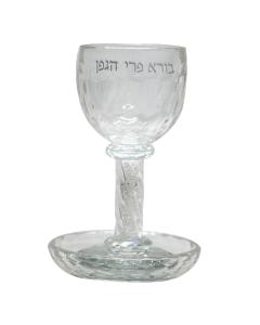 Crystal Kiddush Cup 16 Cm With White Stones