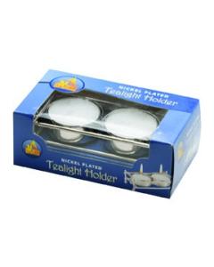 Nickel Plated Tea-light Holders- Large