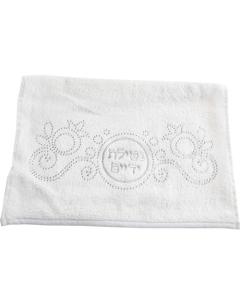 Pair of White Hand Towels with Fancy Stones