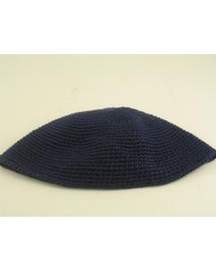 Knit Xlarge Elastic Kipa - Navy Blue 24 CM