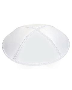 White Leather Kippah