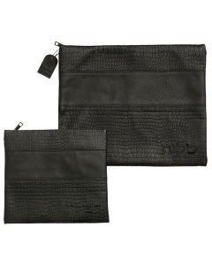 Leather Like Tallit & Tefillin Set w/ Embroidery