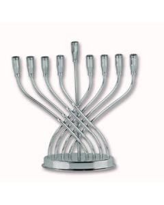 Highly Polished Contemporary Chrome Plated Menorah