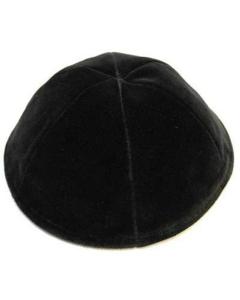 Velvet Black Kippah 6 Part No Rim Majestic