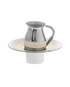 Mayim Achronim Large SS Polished and White Enamel