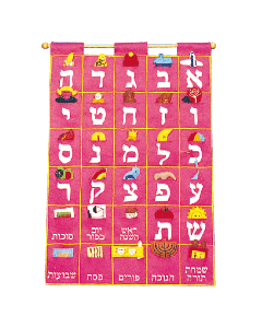Aleph-Bet Wallhanging - Pink