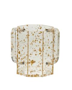 Wash Cup Lucite Hexagon - Gold