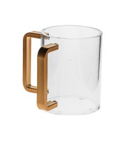 Wash Cup Lucite w/ Gold Matt Handles