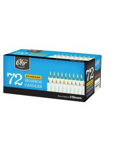 72 Pack Shabbos Candles - Burns 3 Hours
