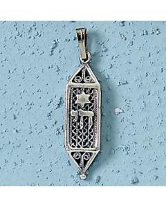 Yemenite Sterling Silver Chai / Star Pendant