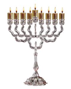 Silverplated Oil Menorah 12" H