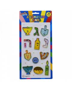 Chanukah Shaped Rubber Bands - 12 Pack