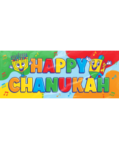Chanukah Plastic Wall Banner 24" x 60" - English