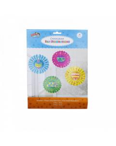Chanukah Fan Decoration - 4 Pack