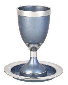 Light Blue Kiddish Cup Set Height 5 3/4"