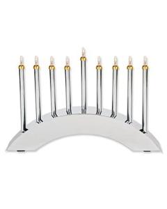 Contemporary Highly Polished Chrome Plated Low Voltage Menorah