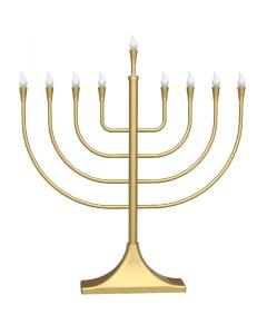 Large Display LED Electric Menorah Traditional Round Shape - GOLD