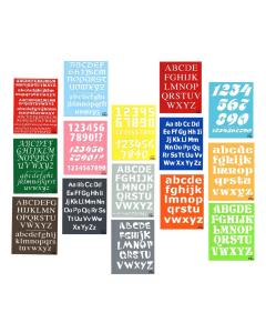 Plastic Stencil Set for Children - Alphabet & Numbers -  15 Pack