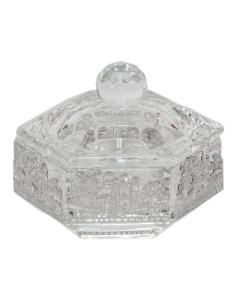 Hexagon Crystal Dish Jerusalem Metal