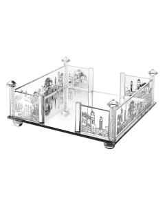 Crystal Flat Napkin Holder Broken Glass Poles -  Jerusalem Silver Design
