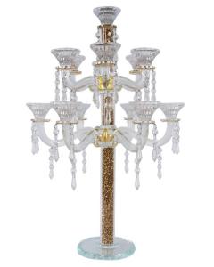 Crystal Candelabra Golden Crystal Filling 13 Branch 25"H